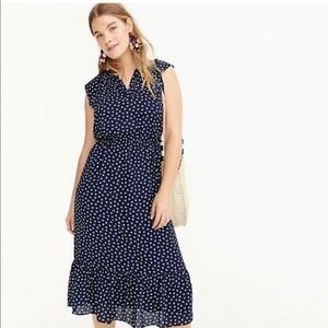 JCREW Cap-sleeve midi dress dragonfly print